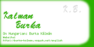 kalman burka business card